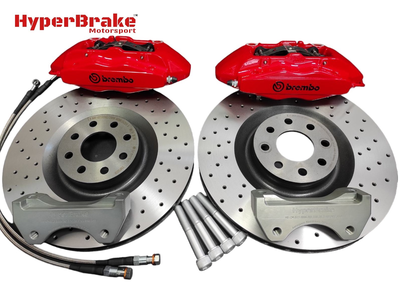 HyperBrake Motorsport Front 4pot Big Brake Kit for Fiat 500 with Brembo calipers and monoblock brake discs 330x28mm